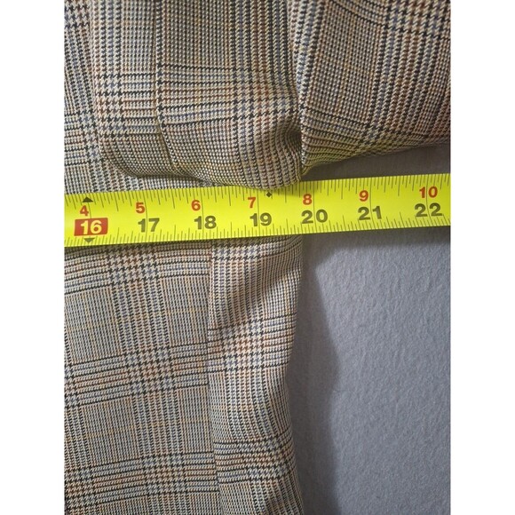 Brooks Brothers Blazzer 40 Tan Silk Wool Glen Plaid Windowpane Jacket Sport Coat - Picture 7 of 14
